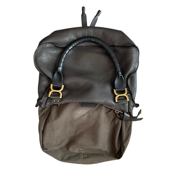 Chloe Marcie Bag Medium Size Cashmere Gray Leather Top Handle Handbag Purse - Picture 14 of 16